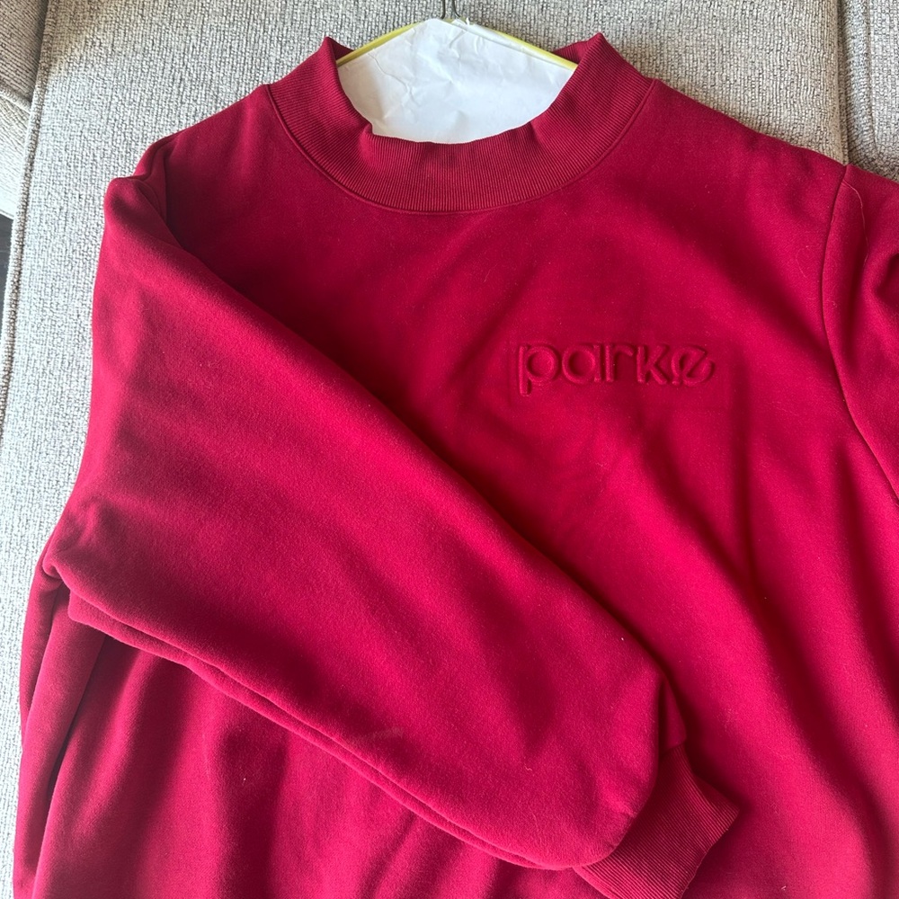 Parke embossed red sweatshirt
